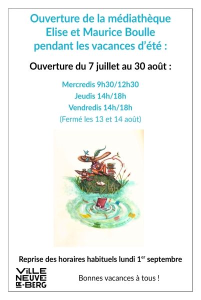 Affiche horaires ete