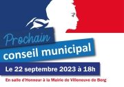 Réunion conseil municipal du 22 septembre 2023