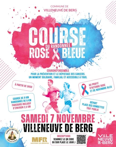 course rose et bleue