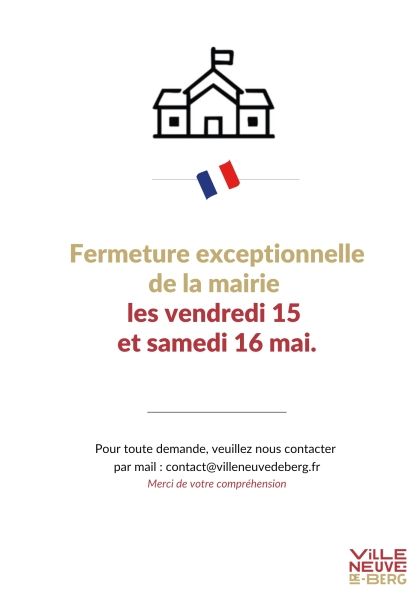 fermeture 15 et 16 mai borne